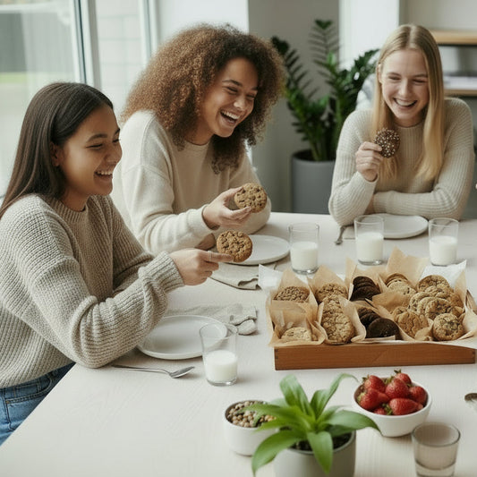 girls holding cookiies