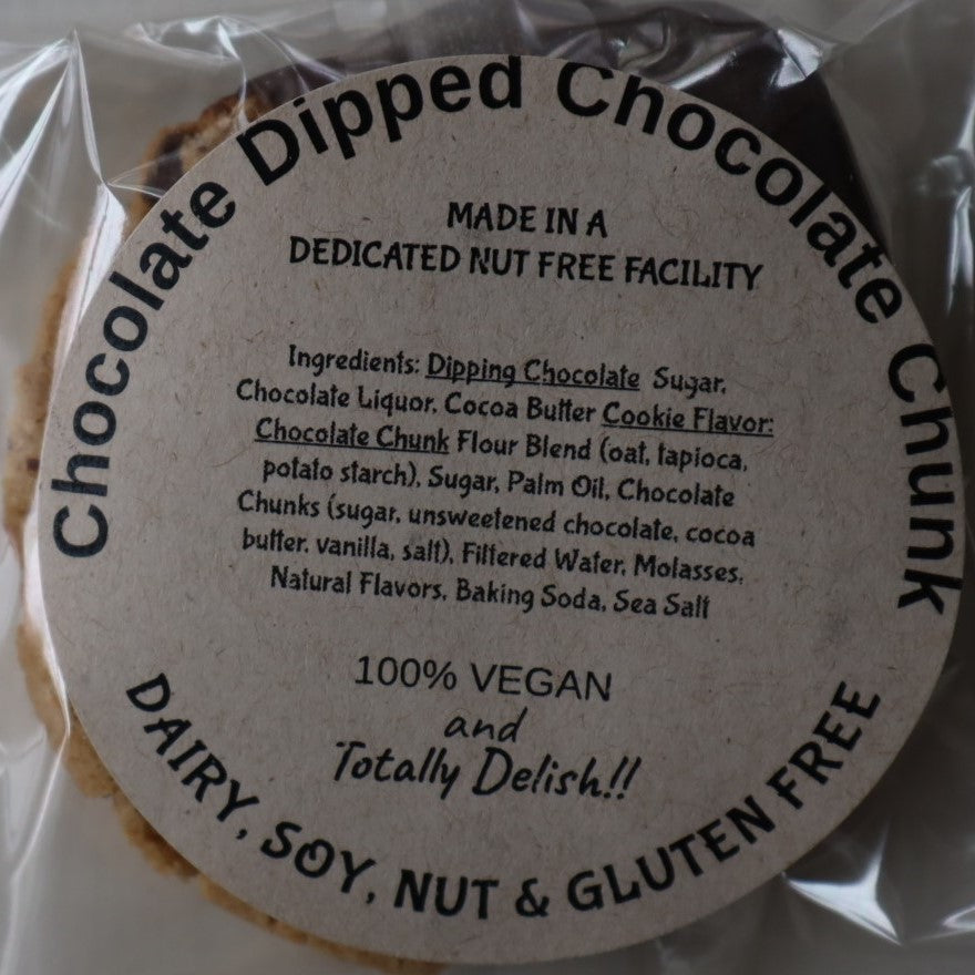 Dipped Chocolate Chunk Bag of Allergy Friendly and Gluten Free Cookies