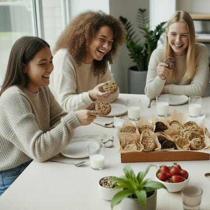 girls holding cookiies