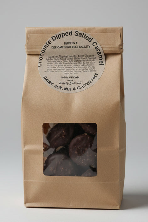 Dipped Chocolate Salted Caramel Bag of Allergy Friendly and Gluten Free Cookies