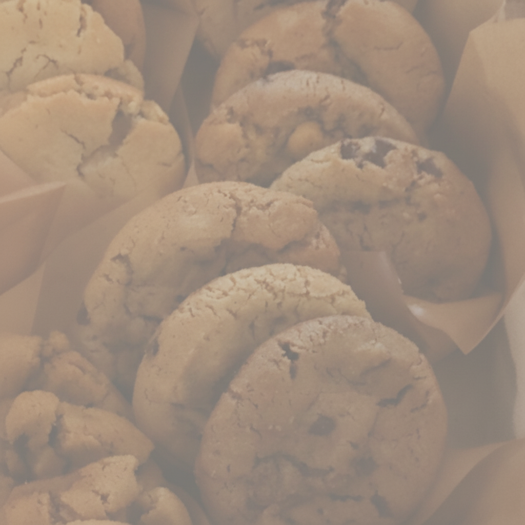 Chocolate chip cookies with 10% opacity