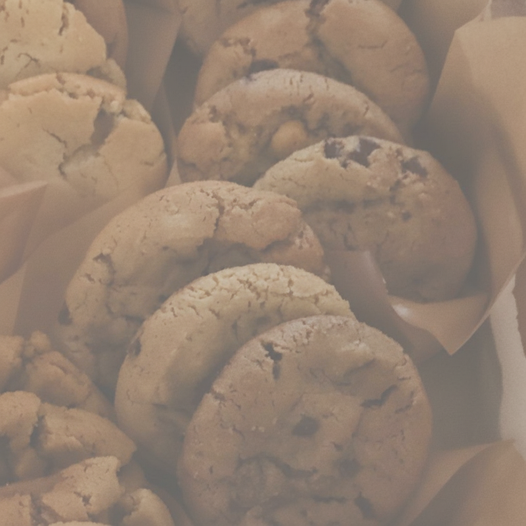 Chocolate chip cookies with 40% opacity