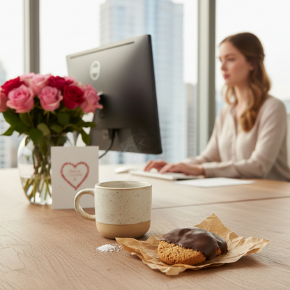 Chocolate Dipped Salted Caramel Cookie in Stunning Setting