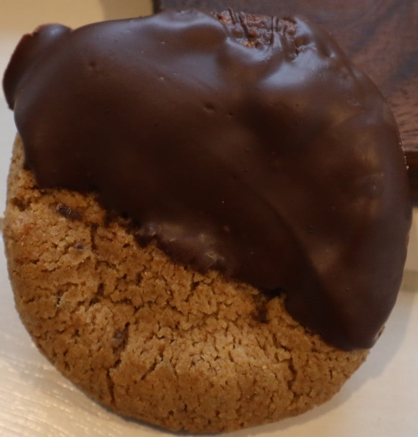 Chocolate Dipped Salted Caramel Allergy Friendly and Gluten Free Cookie
