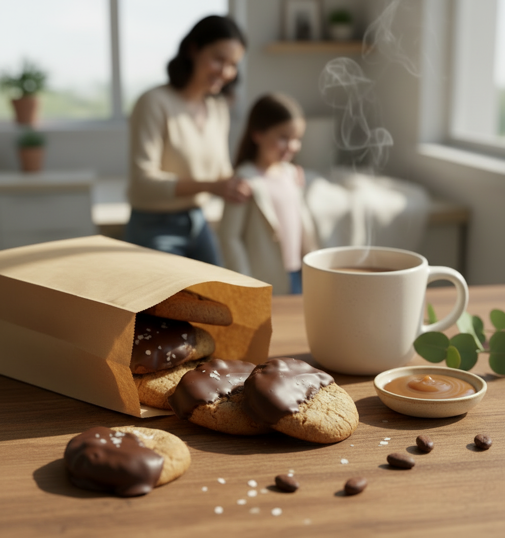 Dipped Chocolate Salted Caramel Bag of Allergy Friendly and Gluten Free Cookies