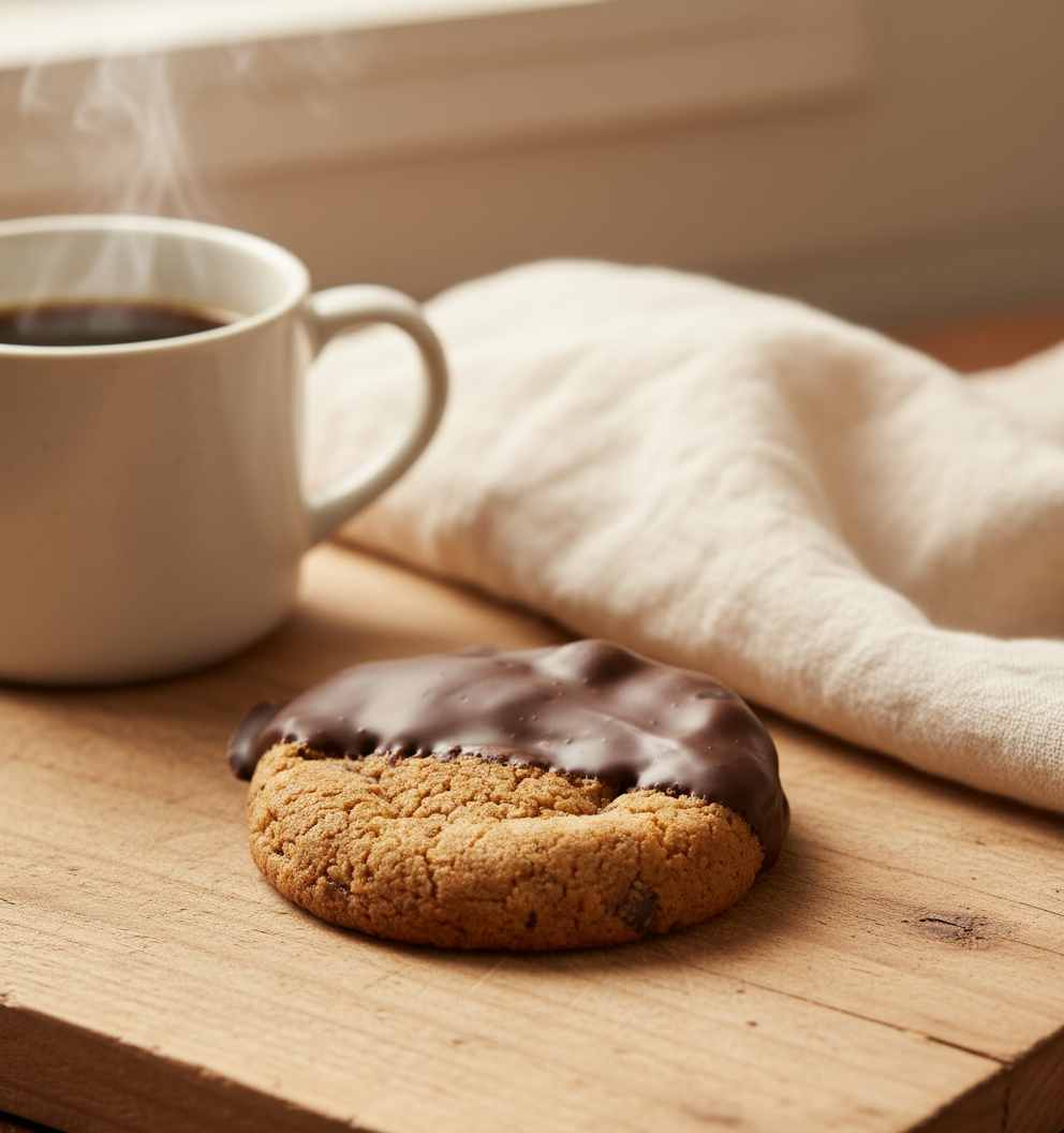 Homepage Hero Image - Chocolate Dipped Cookie